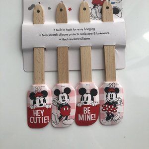 Disney Mickey and Minnie Mouse Valentines 4 Pack Mini Spatula Set